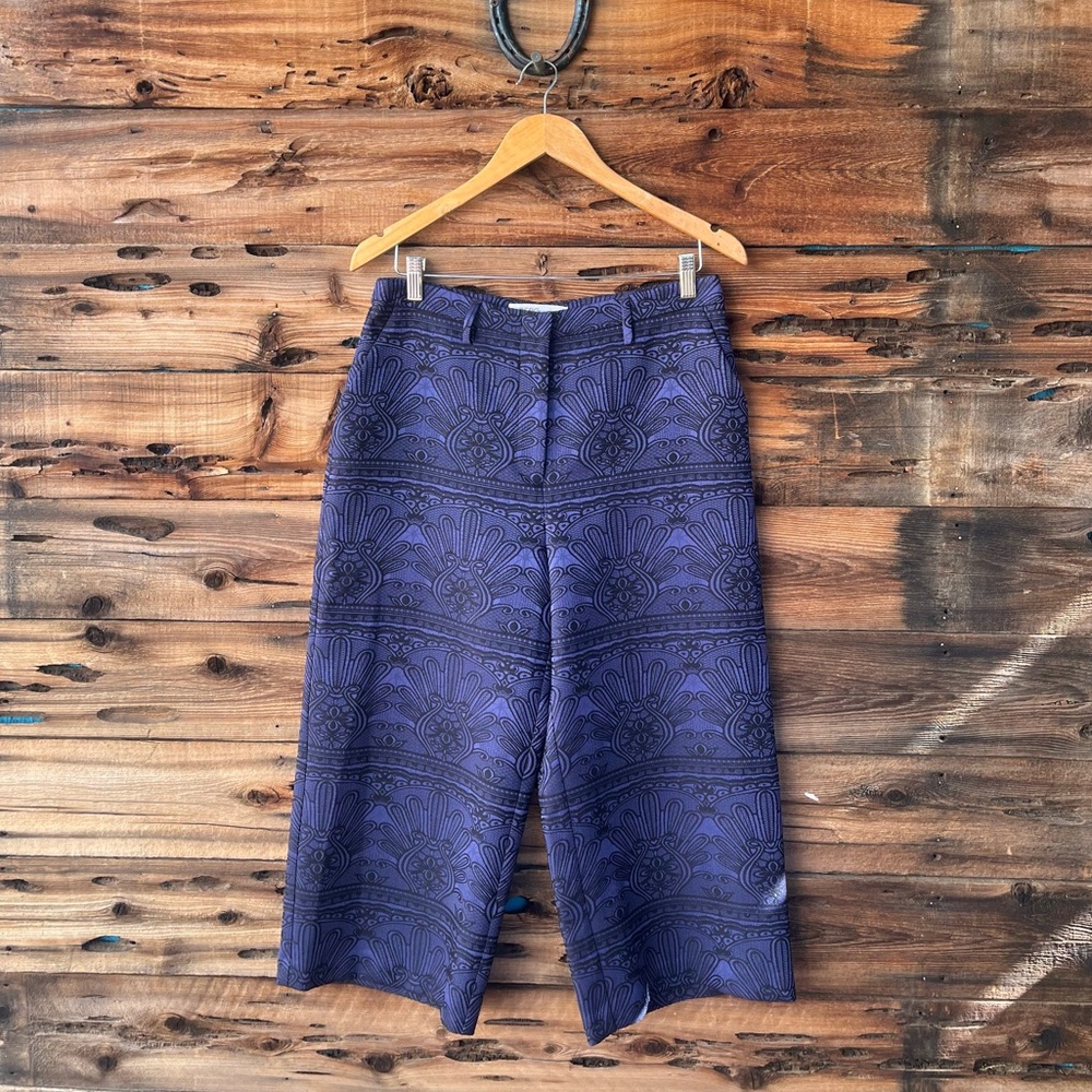BCBGENERATION | Indigo Patterned Wide-Leg Cropped… - image 1